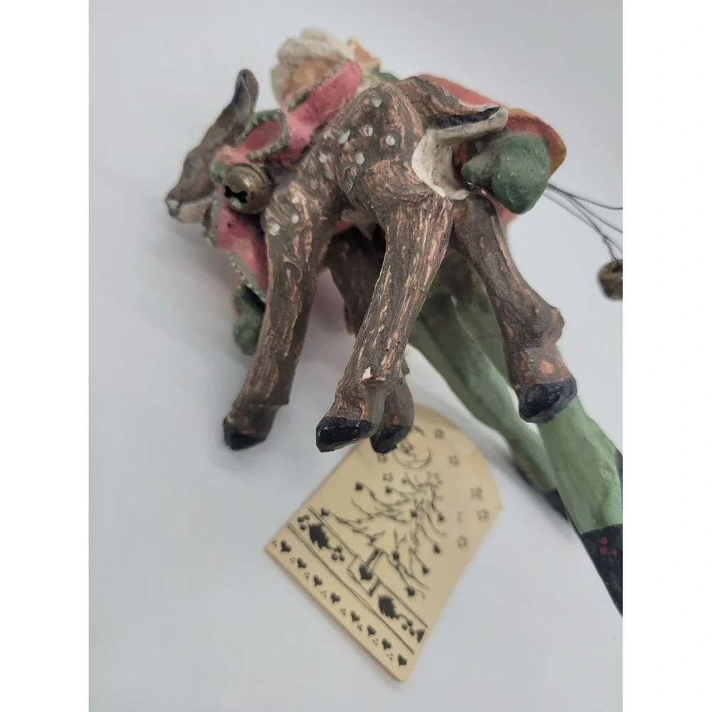 VTG House of Hatten Denise‎ Calla Santa Deer Enchanted Forest Christmas Ornament
